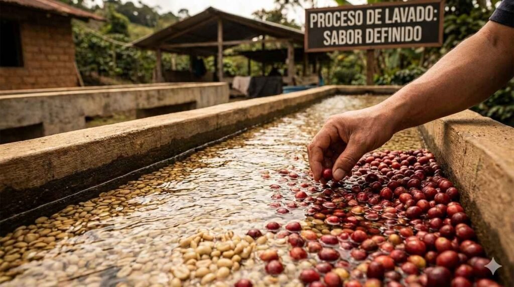 Proceso de lavado del café