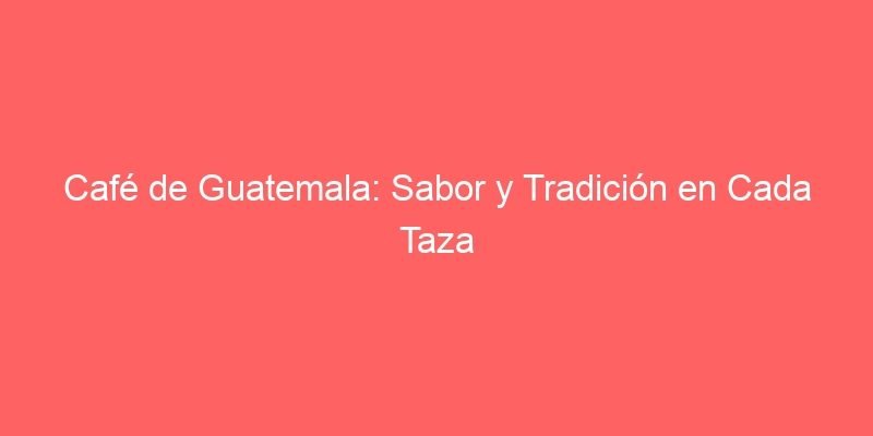 Cafe De Guatemala Sabor Y Tradicion En Cada Taza 568