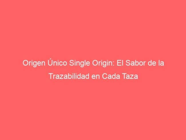 Origen Unico Single Origin El Sabor De La Trazabilidad En Cada Taza 212