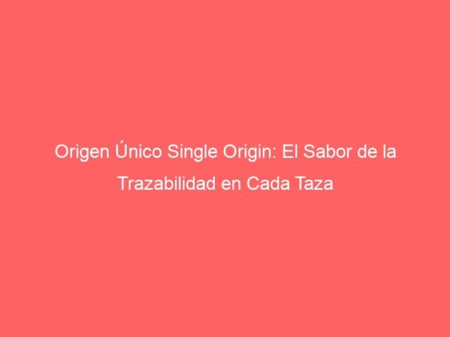 Origen Unico Single Origin El Sabor De La Trazabilidad En Cada Taza 212