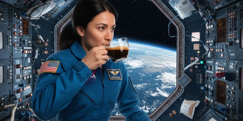 Beber Cafe En La Estacion Espacial Internacional