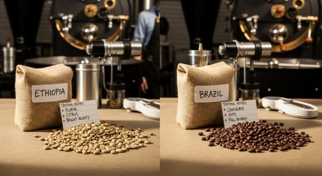 Cómo ajustar perfil de tueste según el origen: Etiopía vs Brasil
